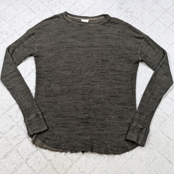 Tribe Kelley Sweatshirt Women's L Green Heather Fit Sleeves Oversized Thermal - Picture 1 of 7